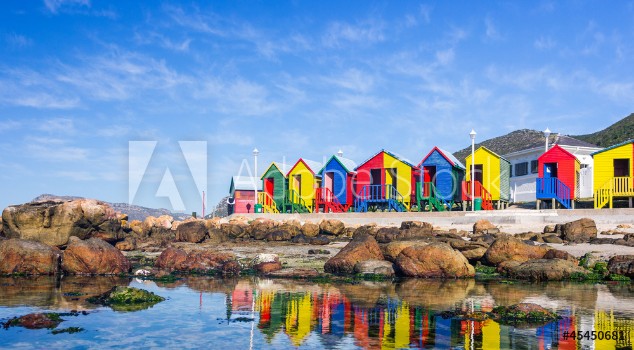 Picture of Colourful Beach Houses in South Africa